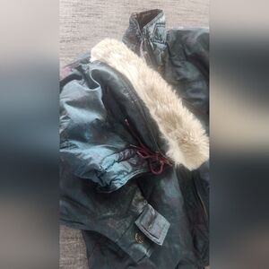 Vintage Rainbow West hooded Puffer jacket Medium